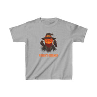 Spooky Cute: Jack-o'-lantern and Crow T-Shirt for Kids