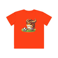 Personalized Kids Soccer T-Shirt with Cute Horned Toad Design