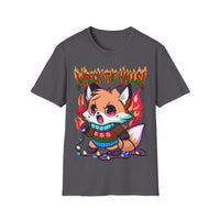 Metal Fox Christmas T-Shirt – 'Wreck the Halls' Holiday Graphic Tee