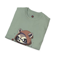 Cute Raccoon Space Wizard Unisex Softstyle T-Shirt - Perfect for Animal and Star Wars Fans