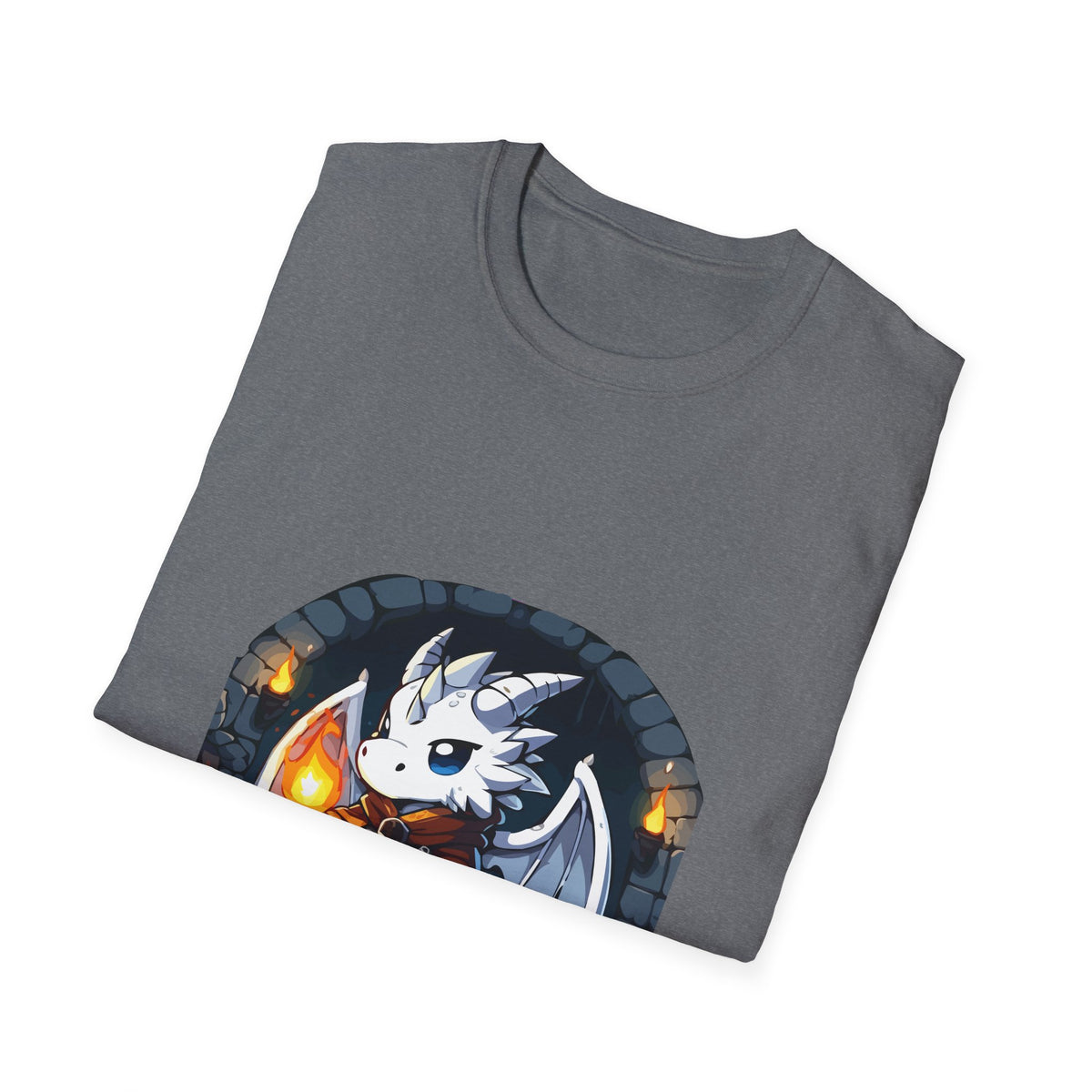 Fantasy Dragon Wizard Unisex Softstyle T-Shirt - Perfect for Gamers and Fantasy Lovers
