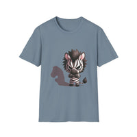 Shadowy Zebra Unisex Softstyle T-Shirt - Fun Graphic Tee for Animal Lovers