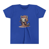Raccoon Hoodie Youth Short Sleeve Tee - Perfect for Playtime and Parties