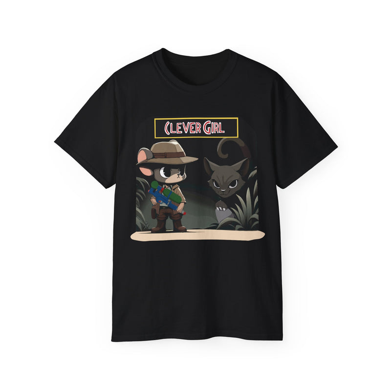 Clever Girl Graphic Tee, Fun Cartoon Shirt, Unisex Casual Top, Unique Gifts for Animal Lovers, Birthday and Everyday Wear