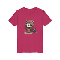 Raccoon Hoodie Youth Short Sleeve Tee - Perfect for Playtime and Parties