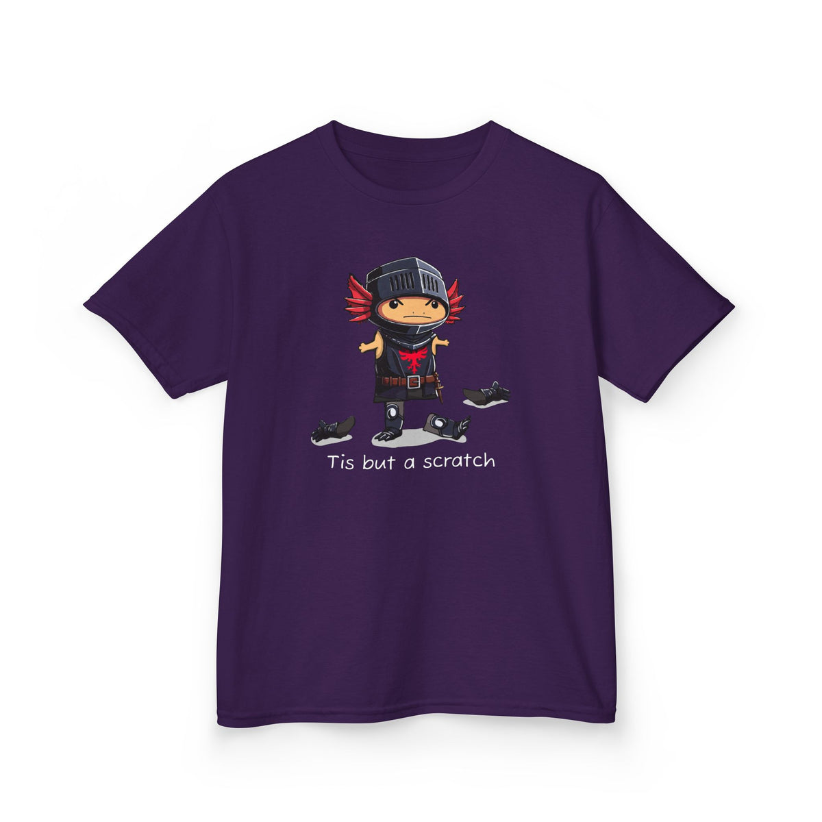 Axolotl Kids Heavy Cotton™ Tee with Quirky Character Design, black knight