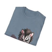 Shadowy Zebra Unisex Softstyle T-Shirt - Fun Graphic Tee for Animal Lovers