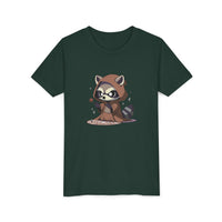 Raccoon Hoodie Youth Short Sleeve Tee - Perfect for Playtime and Parties