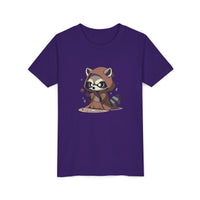 Raccoon Hoodie Youth Short Sleeve Tee - Perfect for Playtime and Parties