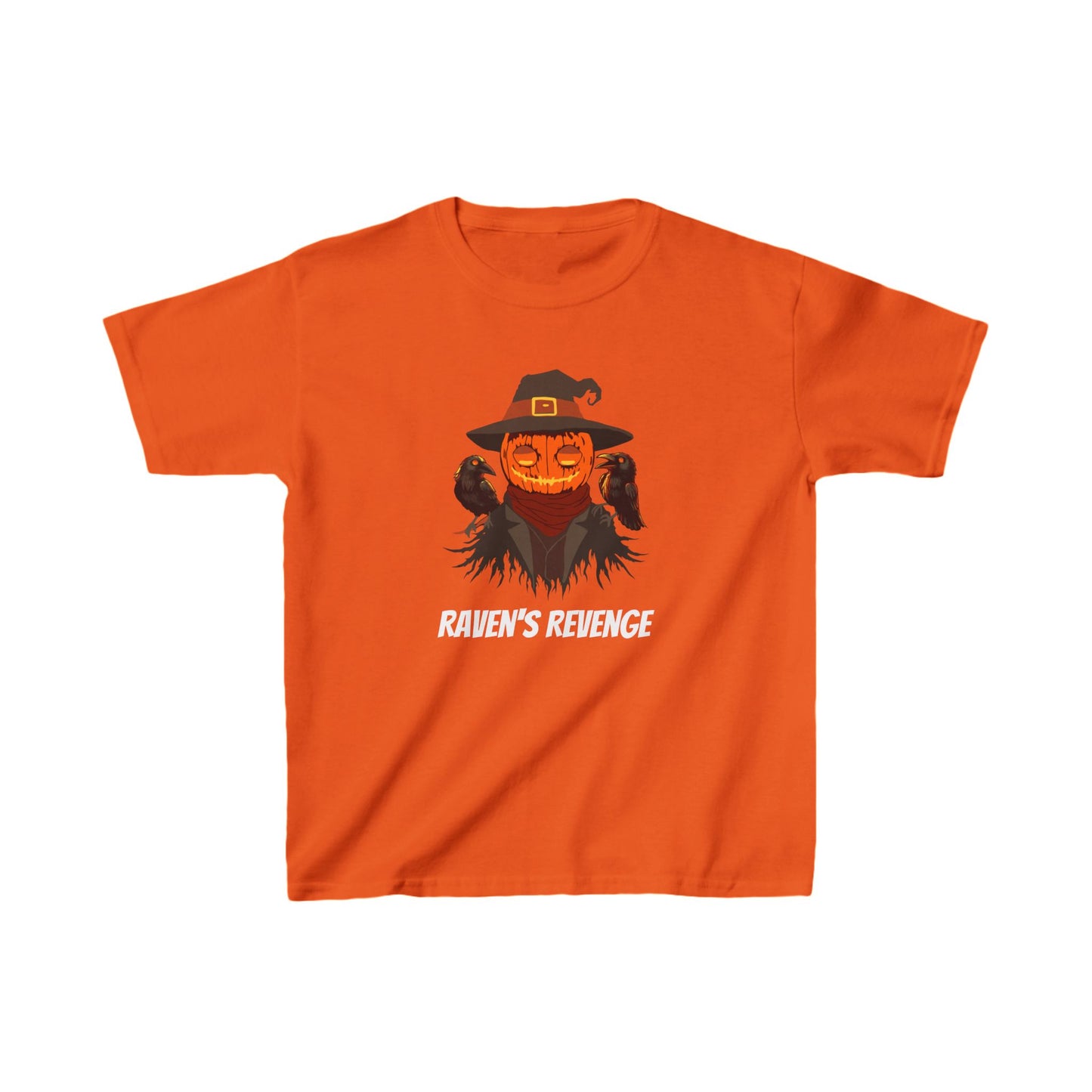 Spooky Cute: Jack-o'-lantern and Crow T-Shirt for Kids