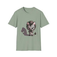 Shadowy Zebra Unisex Softstyle T-Shirt - Fun Graphic Tee for Animal Lovers