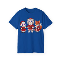 Cute Christmas Animals Tee — Santa Panda, Tiger & Fox Holiday T-Shirt