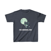 Howling Cute Werewolf Kids Shirt - "I'm a Werewolf, Duh!"