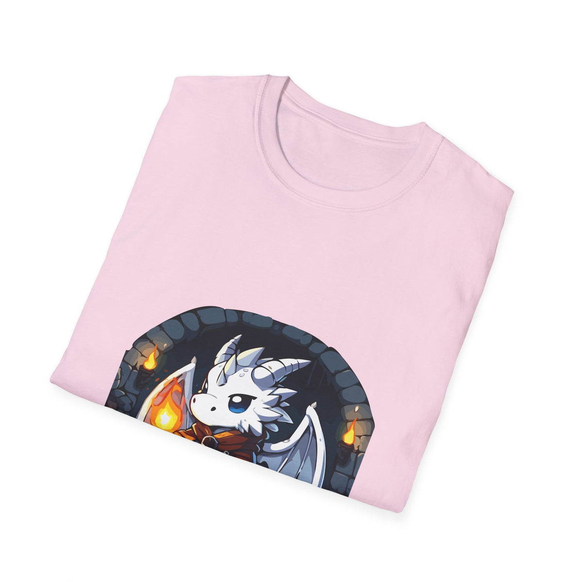 Fantasy Dragon Wizard Unisex Softstyle T-Shirt - Perfect for Gamers and Fantasy Lovers