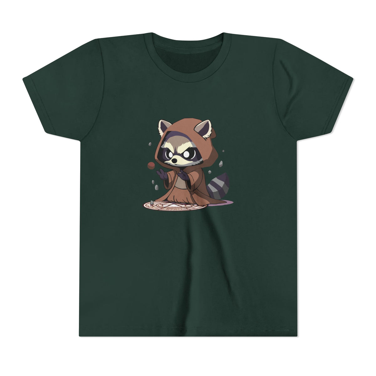 Raccoon Hoodie Youth Short Sleeve Tee - Perfect for Playtime and Parties