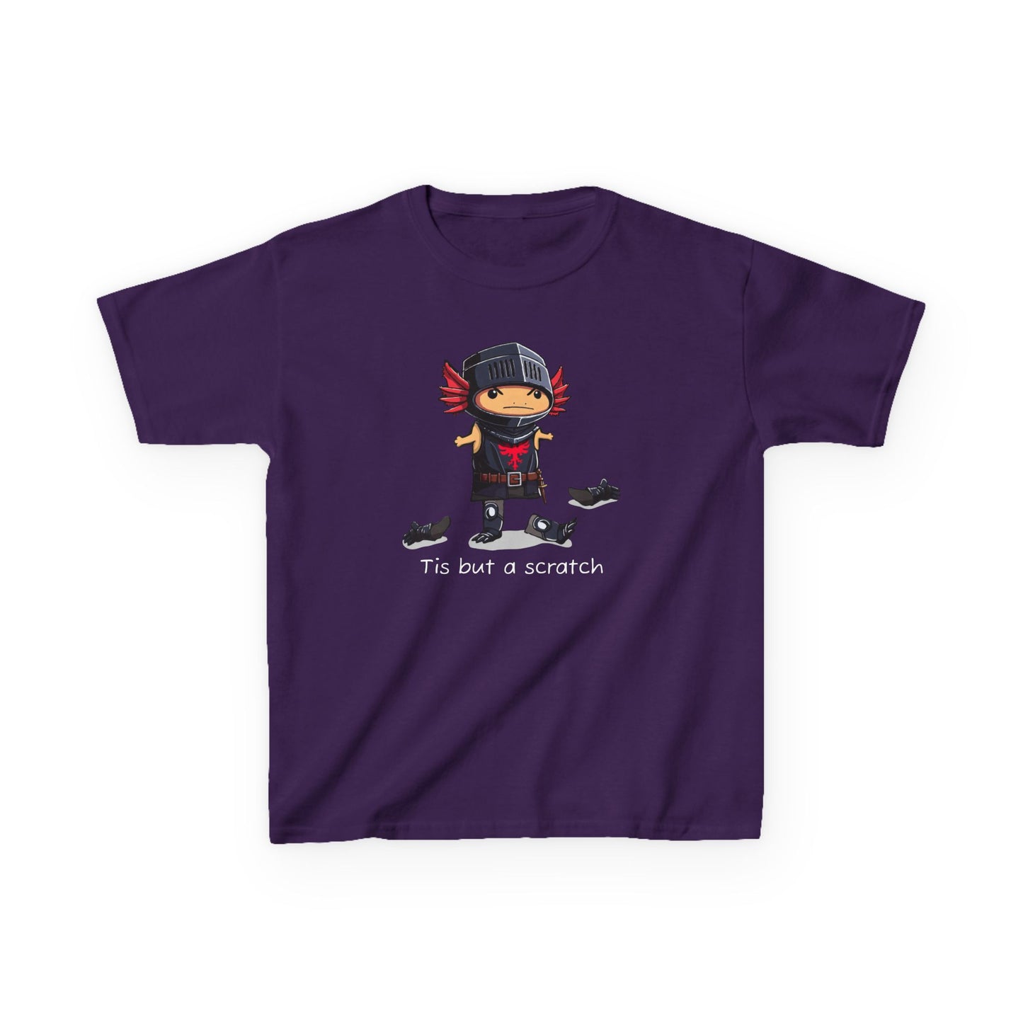 Axolotl Kids Heavy Cotton™ Tee with Quirky Character Design, black knight