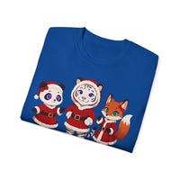Cute Christmas Animals Tee — Santa Panda, Tiger & Fox Holiday T-Shirt