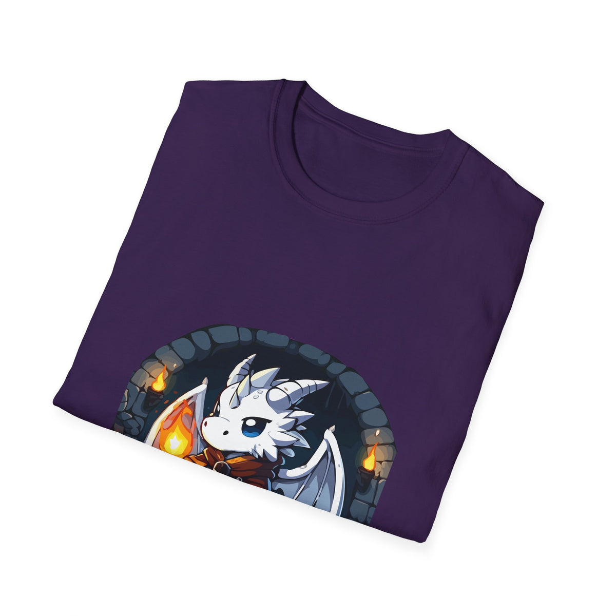Fantasy Dragon Wizard Unisex Softstyle T-Shirt - Perfect for Gamers and Fantasy Lovers