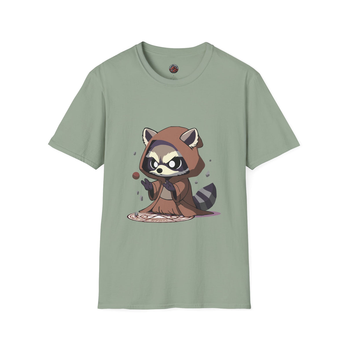 Cute Raccoon Space Wizard Unisex Softstyle T-Shirt - Perfect for Animal and Star Wars Fans