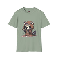 Cute Raccoon Space Wizard Unisex Softstyle T-Shirt - Perfect for Animal and Star Wars Fans