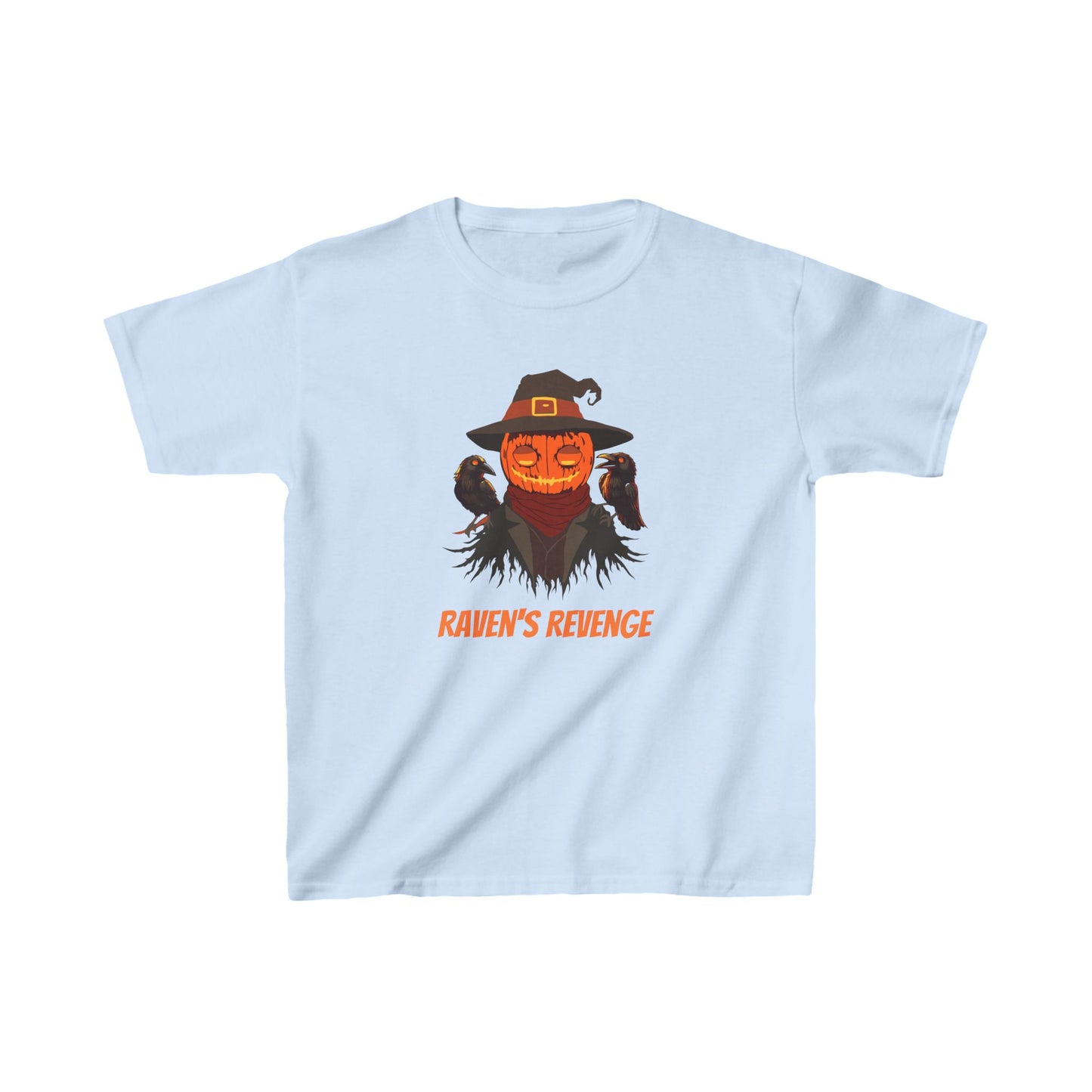 Spooky Cute: Jack-o'-lantern and Crow T-Shirt for Kids