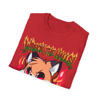 Metal Fox Christmas T-Shirt – 'Wreck the Halls' Holiday Graphic Tee