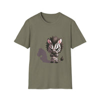 Shadowy Zebra Unisex Softstyle T-Shirt - Fun Graphic Tee for Animal Lovers