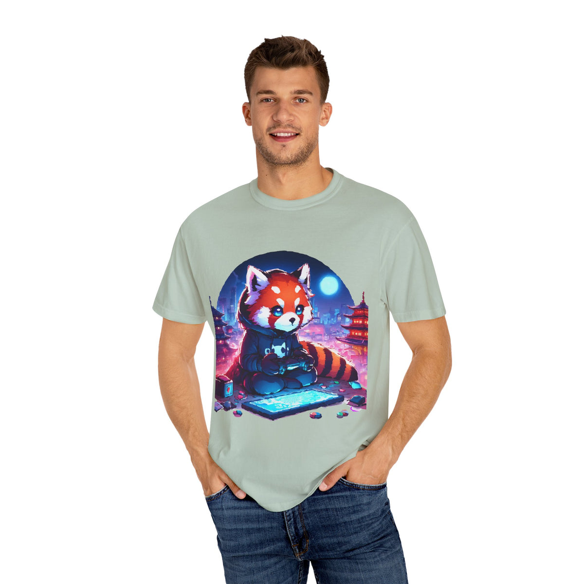 Red Panda Gamer T-Shirt - Cute & Funny Gaming Apparel