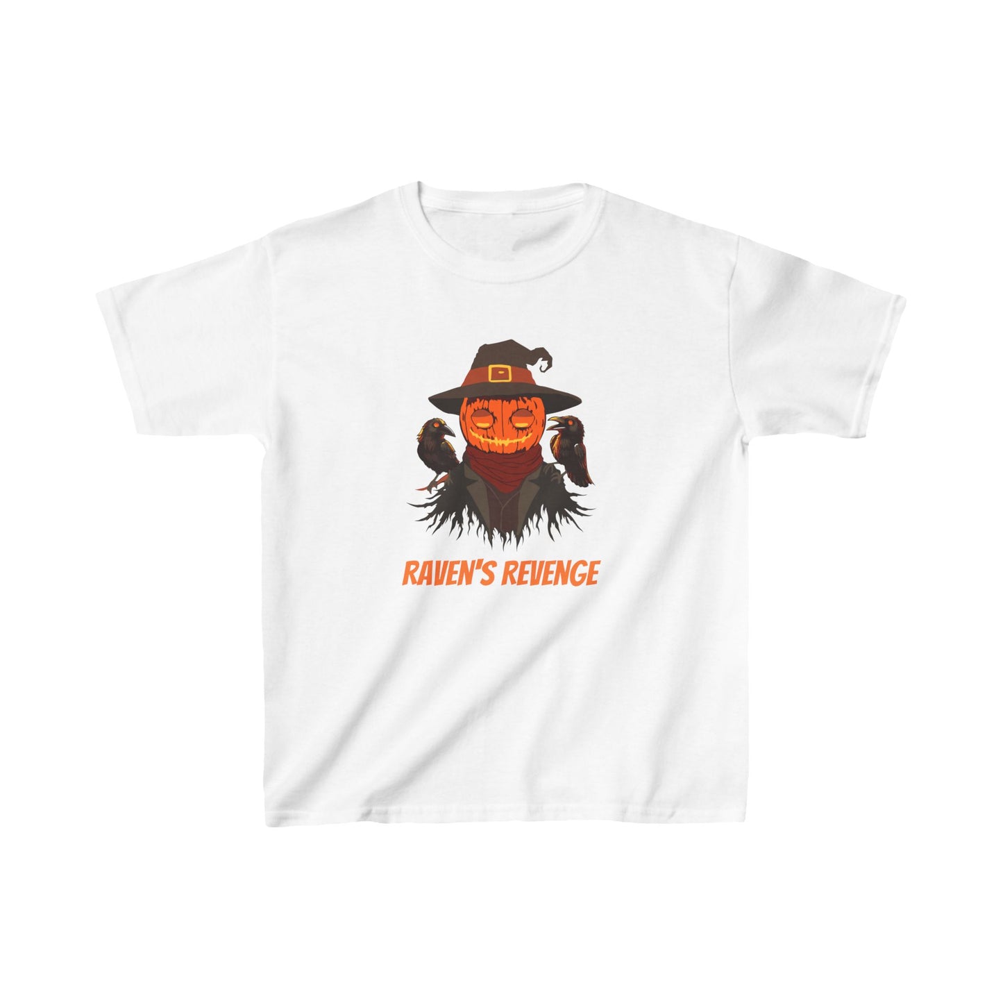 Spooky Cute: Jack-o'-lantern and Crow T-Shirt for Kids