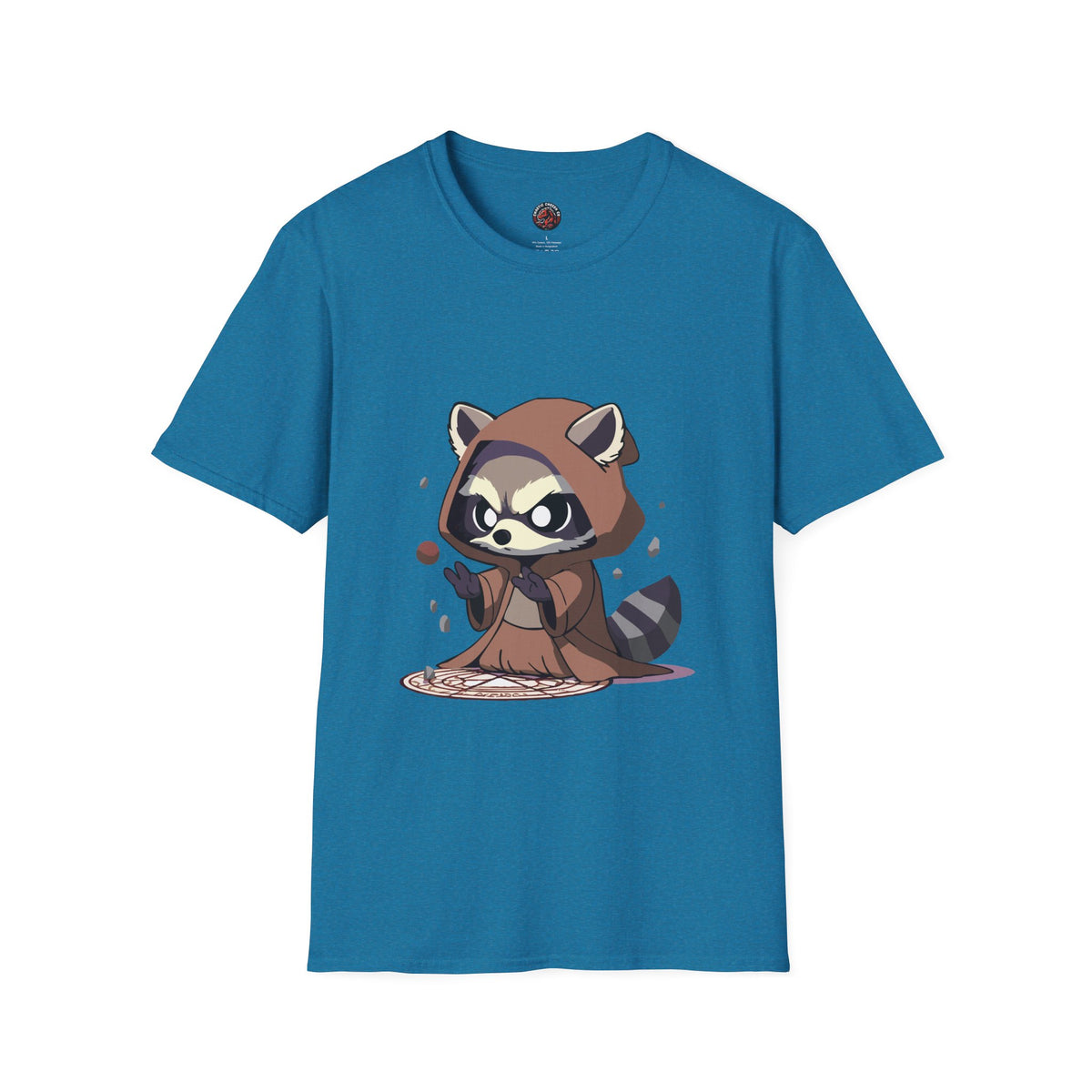 Cute Raccoon Space Wizard Unisex Softstyle T-Shirt - Perfect for Animal and Star Wars Fans