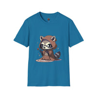 Cute Raccoon Space Wizard Unisex Softstyle T-Shirt - Perfect for Animal and Star Wars Fans