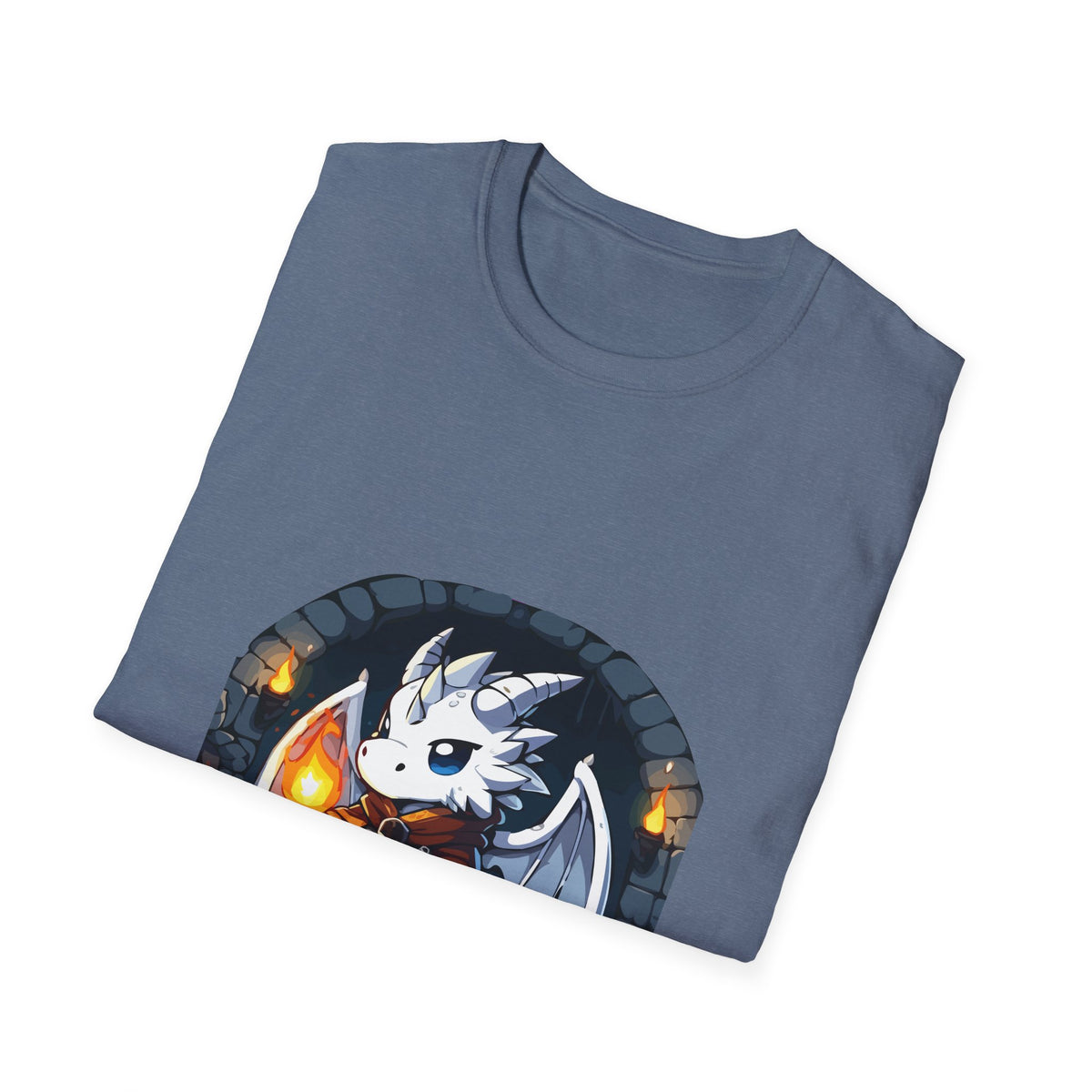 Fantasy Dragon Wizard Unisex Softstyle T-Shirt - Perfect for Gamers and Fantasy Lovers