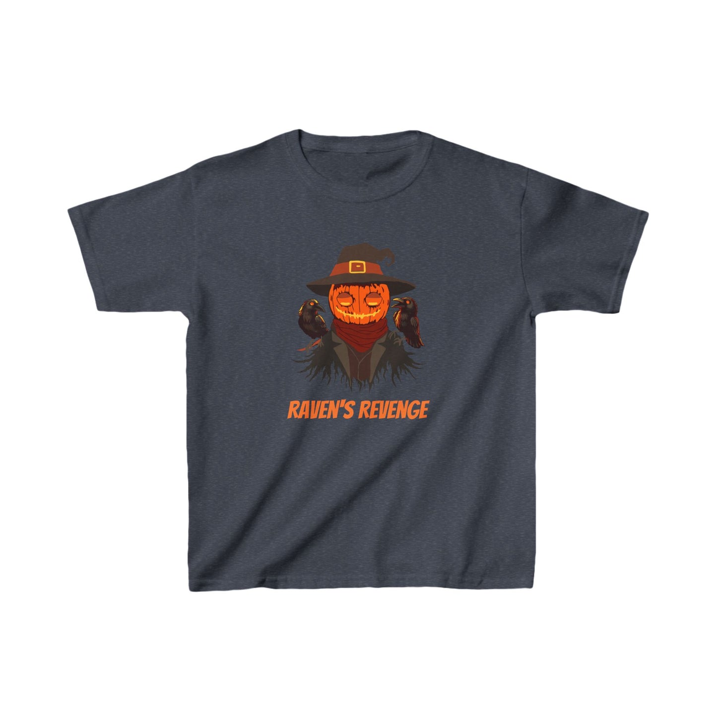 Spooky Cute: Jack-o'-lantern and Crow T-Shirt for Kids