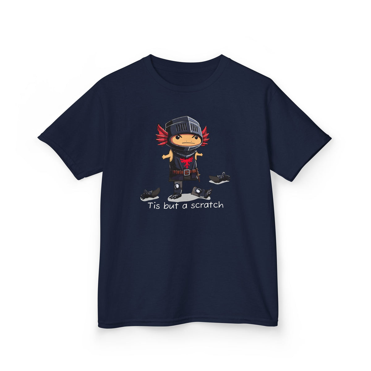Axolotl Kids Heavy Cotton™ Tee with Quirky Character Design, black knight