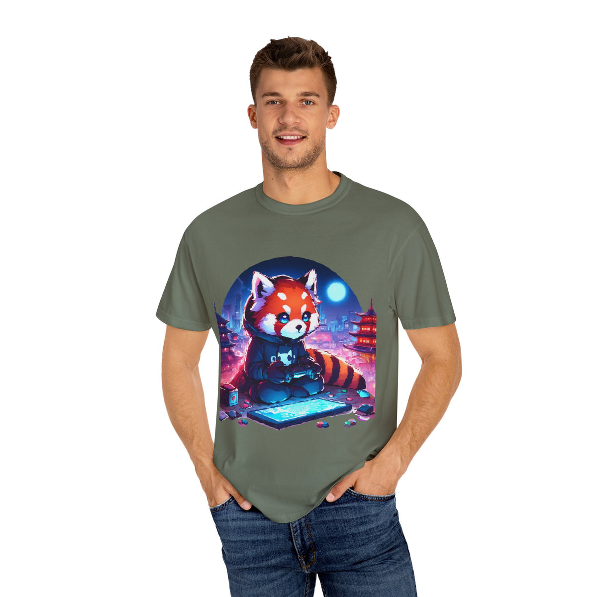 Red Panda Gamer T-Shirt - Cute & Funny Gaming Apparel