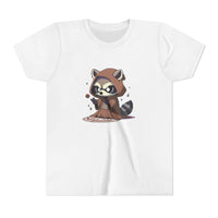 Raccoon Hoodie Youth Short Sleeve Tee - Perfect for Playtime and Parties