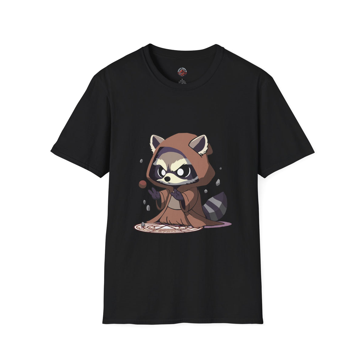 Cute Raccoon Space Wizard Unisex Softstyle T-Shirt - Perfect for Animal and Star Wars Fans
