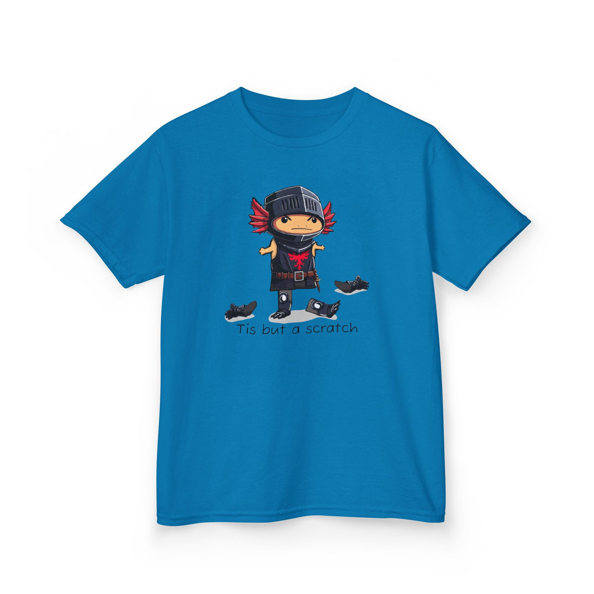 Axolotl Kids Heavy Cotton™ Tee with Quirky Character Design, black knight