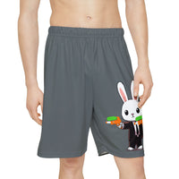 Bunny Hitman Sports Shorts — Cute Rabbit in Suit All-Over Print