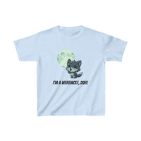 Howling Cute Werewolf Kids Shirt - "I'm a Werewolf, Duh!"