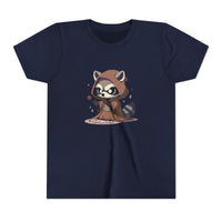 Raccoon Hoodie Youth Short Sleeve Tee - Perfect for Playtime and Parties