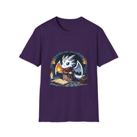 Fantasy Dragon Wizard Unisex Softstyle T-Shirt - Perfect for Gamers and Fantasy Lovers
