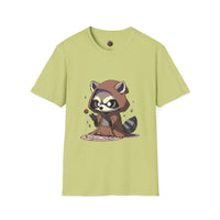 Cute Raccoon Space Wizard Unisex Softstyle T-Shirt - Perfect for Animal and Star Wars Fans