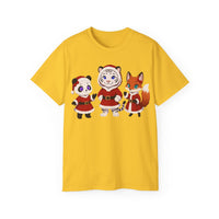 Cute Christmas Animals Tee — Santa Panda, Tiger & Fox Holiday T-Shirt