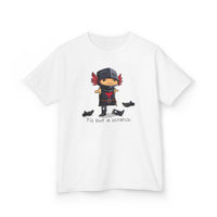Axolotl Kids Heavy Cotton™ Tee with Quirky Character Design, black knight