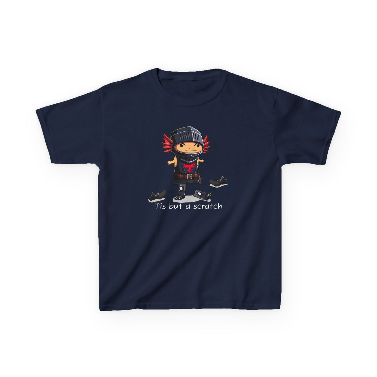 Axolotl Kids Heavy Cotton™ Tee with Quirky Character Design, black knight