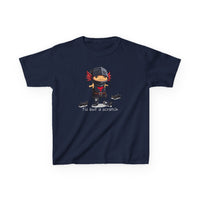 Axolotl Kids Heavy Cotton™ Tee with Quirky Character Design, black knight