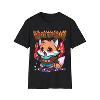 Metal Fox Christmas T-Shirt – 'Wreck the Halls' Holiday Graphic Tee
