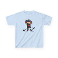 Axolotl Kids Heavy Cotton™ Tee with Quirky Character Design, black knight