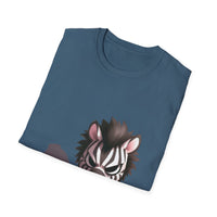 Shadowy Zebra Unisex Softstyle T-Shirt - Fun Graphic Tee for Animal Lovers